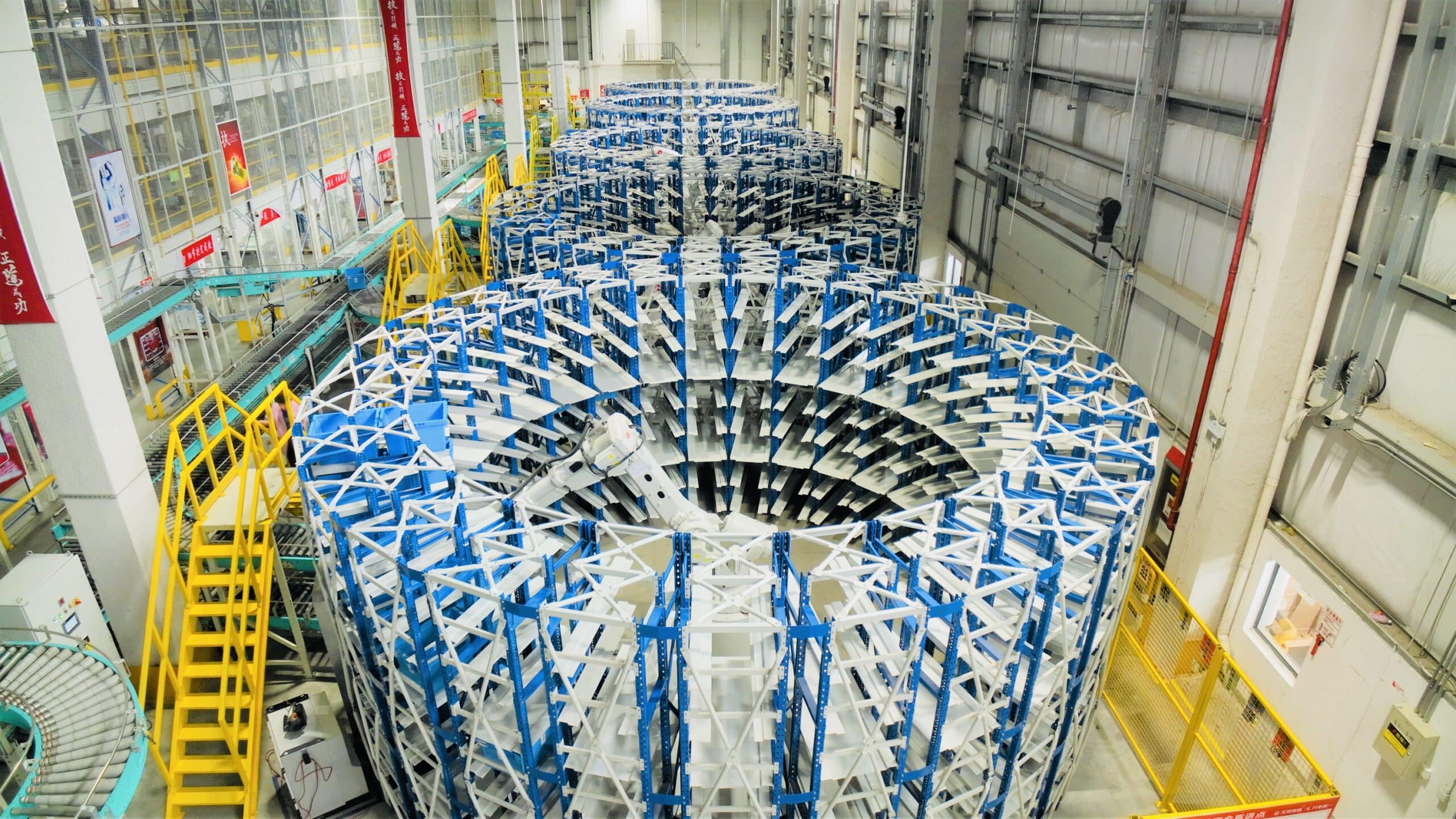 Robotic handling equipment inside JD's Kunshan logistics park