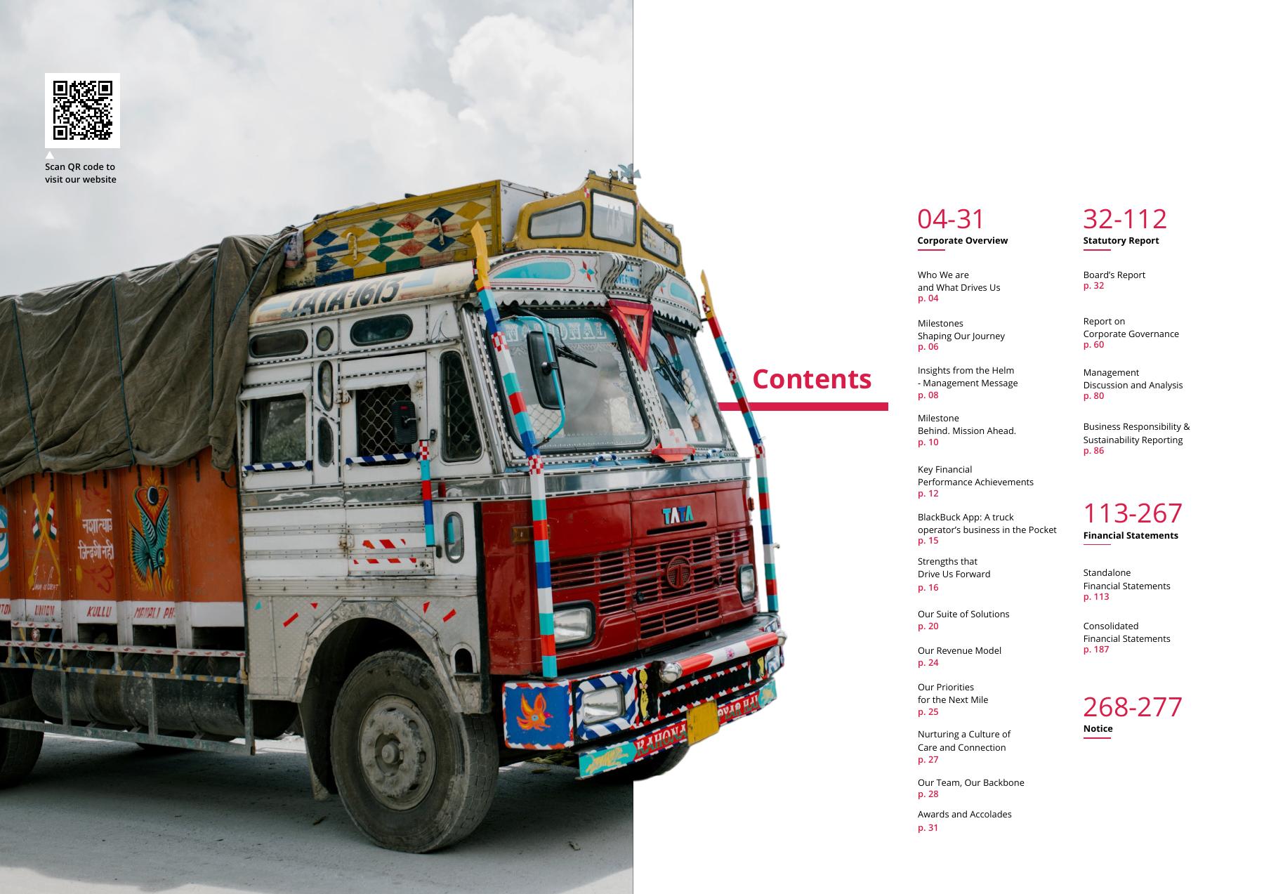 Truck-operator market and company-report contents